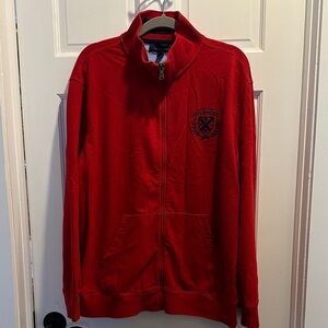 Tommy Hilfiger Red Zip-Up Sweater
